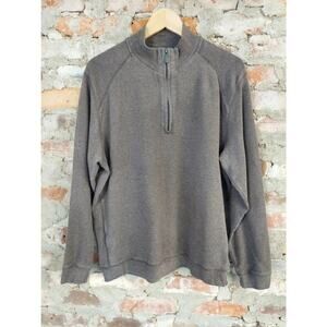 Kirkland Signature Mens Quarter Zip Pullover Sweatshirt L grey Cotton
